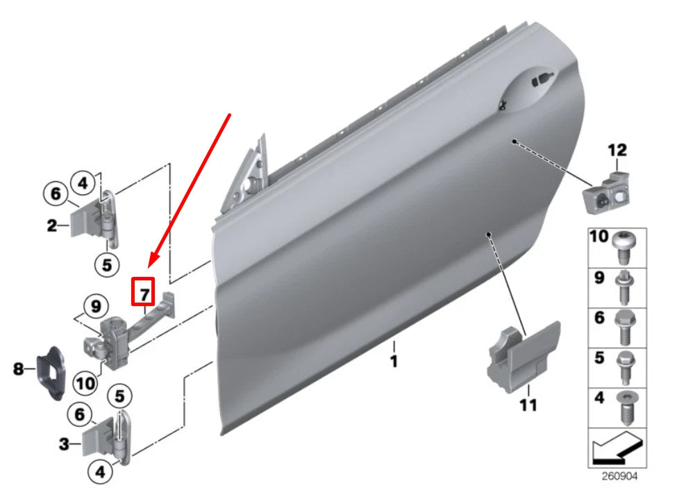 NEW BMW 6 COUPE F13 FRONT DOOR CHECK STRAP 7198947 51217198947 ORIGINAL