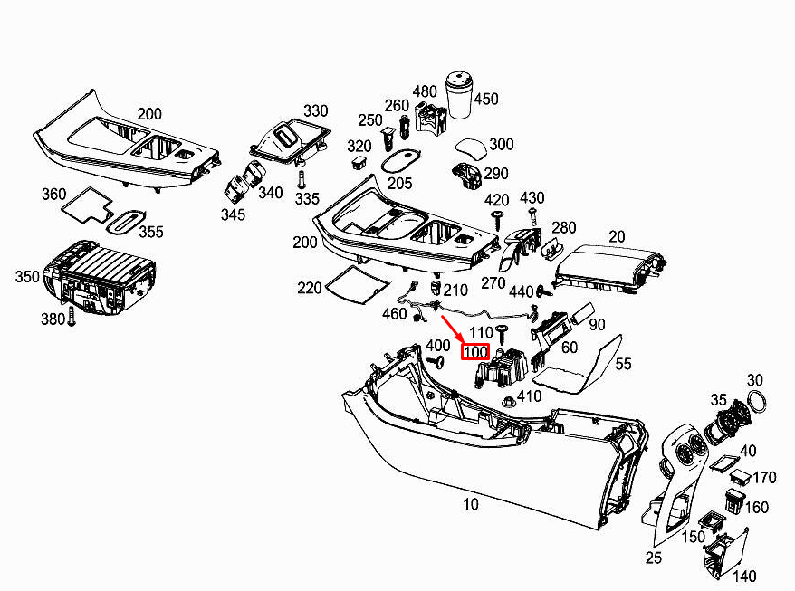 new mercedes-benz a w177 central console bracket a1776833700 original