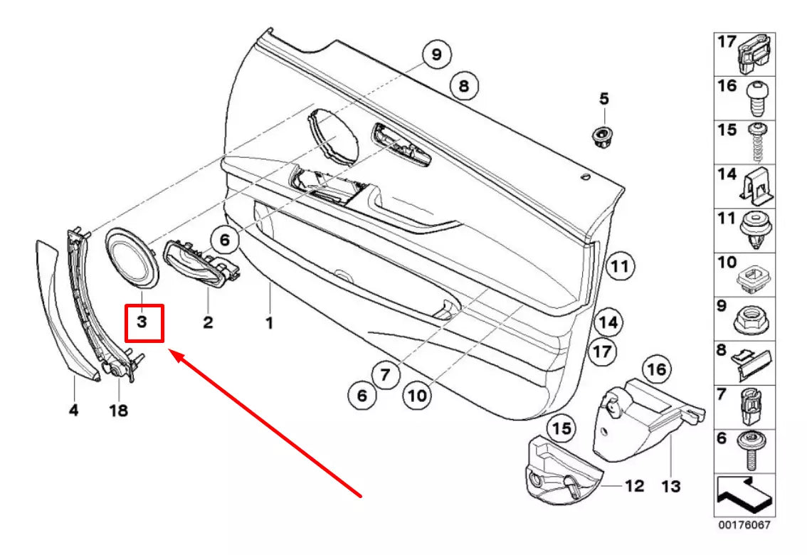 NEW BMW 3 E90 FRONT DOOR LOUDSPEAKER COVER 8045695 51418045695 ORIGINAL