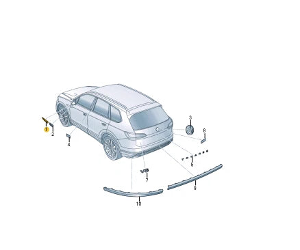 NEW VW TOUAREG CR7 FRONT RIGHT WING FENDER BADGE LOGO 760853688ACDPJ