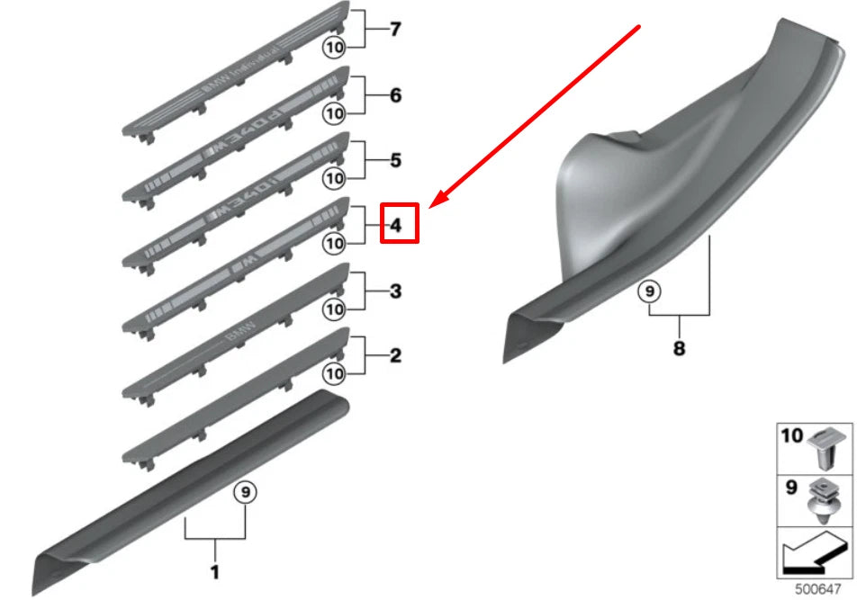 NEW BMW 3 G20 FRONT DOOR ENTRANCE COVER 8079739 51478079739 ORIGINAL