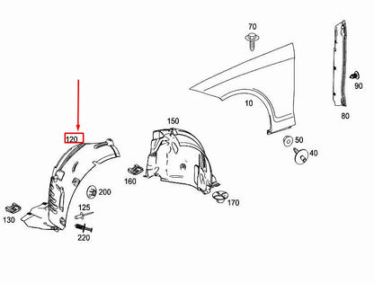 NEW MERCEDES-BENZ CLS C218 FRONT LEFT INNER FENDER LINER A2186902100 ORIGINAL