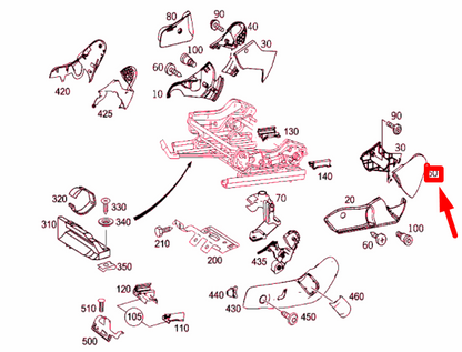 NEW MB CLK C209 FRONT RIGHT SEAT OUTSIDE TOP COVER A20991824309051 ORIGINAL