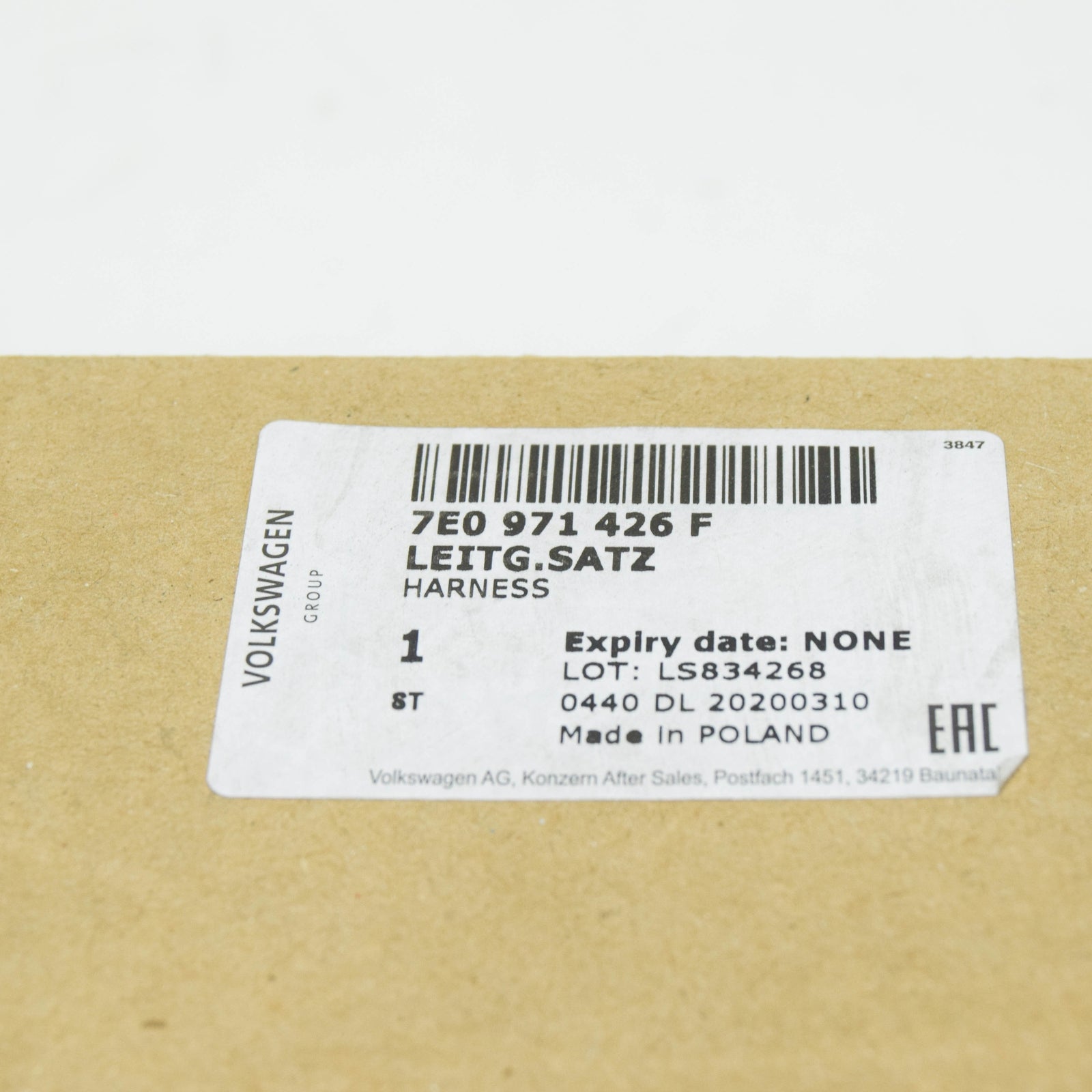 NEW VW TRANSPORTER T6 REAR AXLE DIFFERENTIAL ADAPTER LOOM 7E0971426F ORIGINAL