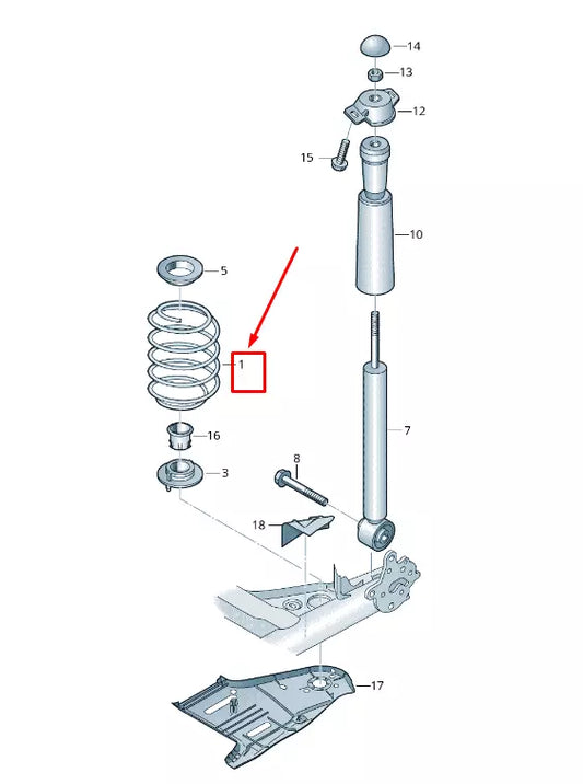 NEW AUDI A3 SPORTBACK 8V REAR COIL SPRING 5Q0511121EP