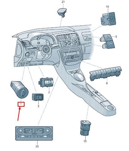 new skoda rapid nh headlight switch control unit 5ja941431aiha original