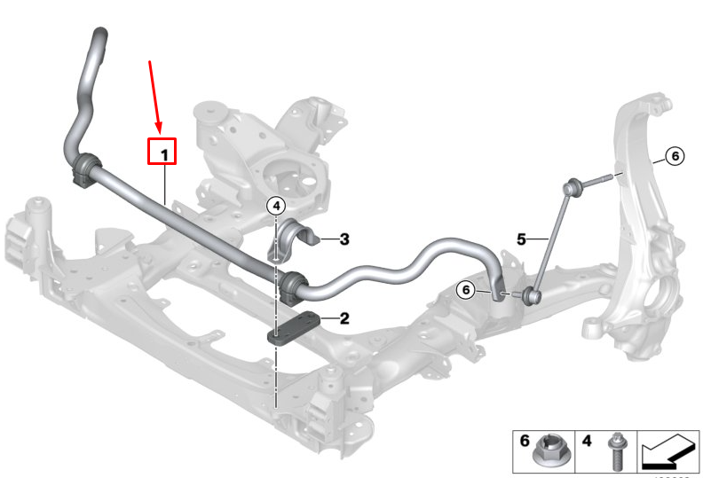 new bmw x5 g05 m50dx front anti roll bar 31306870666 original