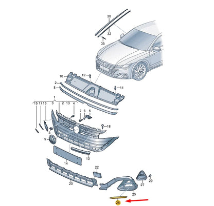 NEW VOLKSWAGEN ARTEON 3H7 FRONT RIGHT BUMPER MOLDING 3G8853254D2ZZ ORIGINAL