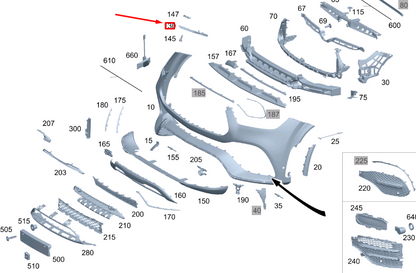 NEW MERCEDES-BENZ GLE W167 FRONT RIGHT BUMPER BRACKET A1678853000 ORIGINAL