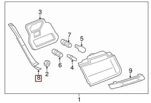 NEW BMW 7 F01 F02 REAR LEFT TAILLIGHT FINISHER TRIM 63217206389 ORIGINAL
