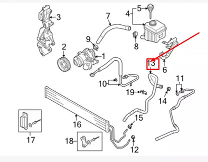 NEW AUDI Q7 4L POWER STEERING RETURN HOSE 7L8422895D ORIGINAL