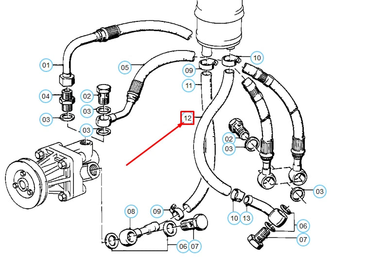 NEW BMW 3 E30 HYDRO STEERING RETURN PIPE 32411133401 ORIGINAL