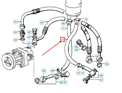 NEW BMW 3 E30 HYDRO STEERING RETURN PIPE 32411133401 ORIGINAL