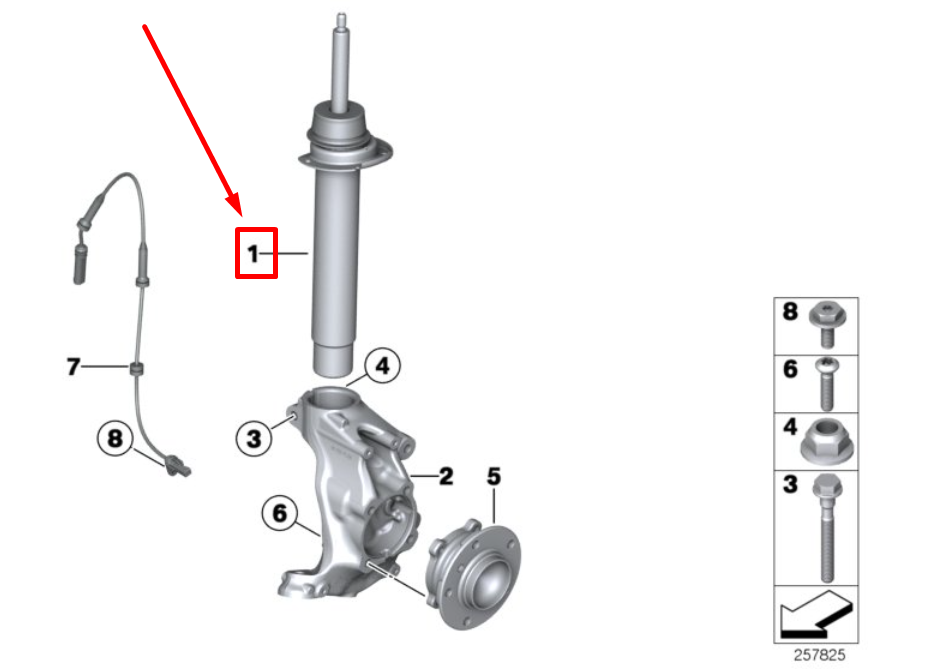 new bmw 3 f30 front shock absorber 6874370 31316874370 original