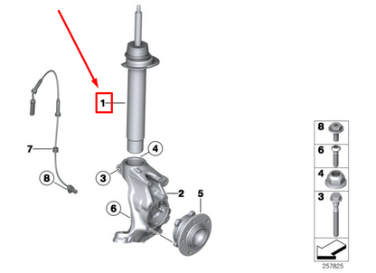 new bmw 3 f30 front shock absorber 6874370 31316874370 original