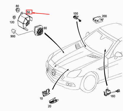 new mercedes-benz slk r172 alarm unit bracket a1725400673 original