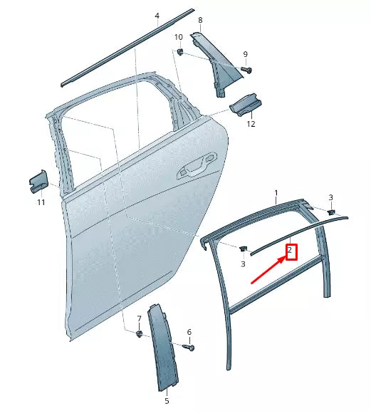 NEW AUDI A6 4A C8 REAR LEFT DOOR WINDOW GUIDE TRIM STRIP 4K5839643AT94
