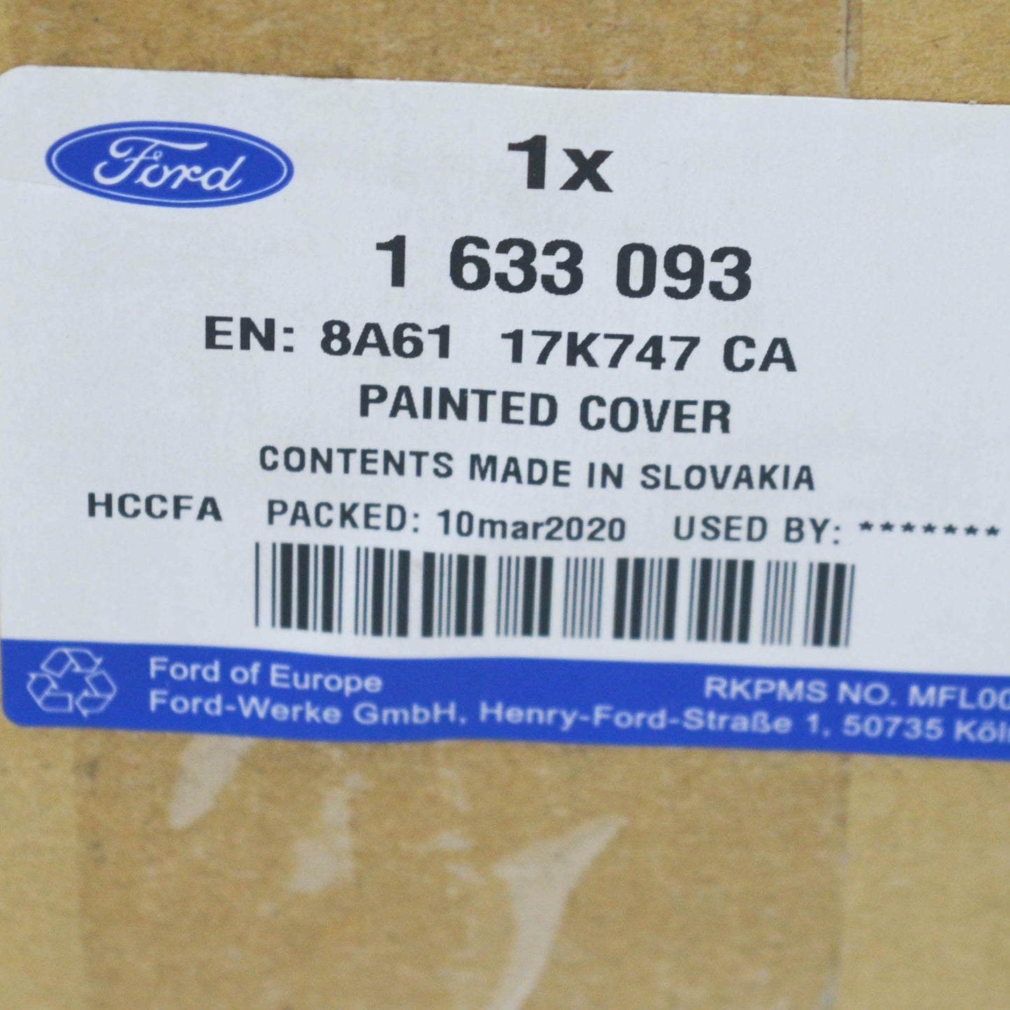 new ford fiesta wt mk6 front left door mirror housing cover 1633093 original