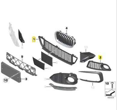 NEW BMW 1 F20 FRONT BUMPER M LOWER GRILLE 51118048969 511180 ORIGINAL