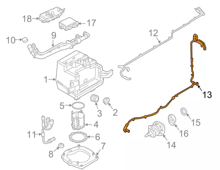 NEW AUDI A8 4H REAR SIDE METERING PRESSURE LINE 4H0131984AC ORIGINAL