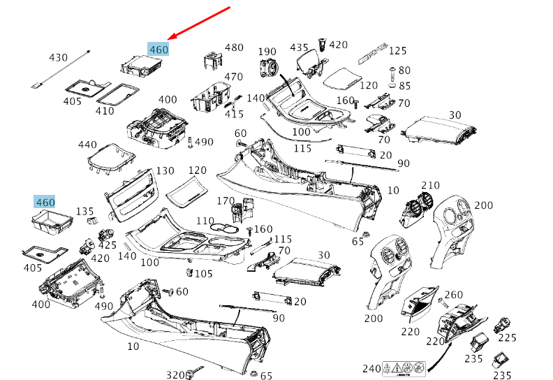 NEW MERCEDES-BENZ E W213 ASHTRAY INSERT A2138108001 ORIGINAL