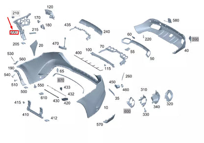 NEW MERCEDES-BENZ GLE W167 REAR RIGHT BUMPER MOUNTING RAIL A1678802007 ORIGINAL