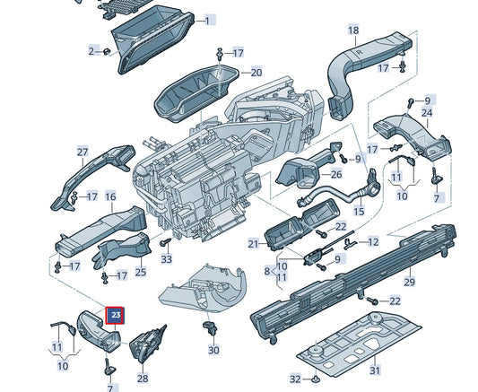 NEW AUDI A6 C8 AIR DISTRIBUTION HOUSING LHD 4K1819725A