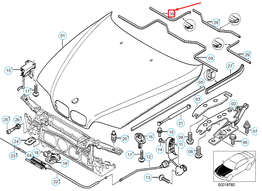 NEW BMW 5 E39 RIGHT MICROFINE FILTER HOUSING SEAL 51718238600 ORIGINAL