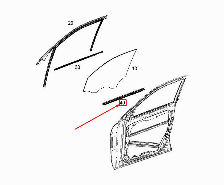 new mercedes-benz gle coupe c292 front rh door sealing rail a2927250400 original