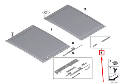 NEW BMW X5 F15 REAR SUSPENDED HEADLINER SLIDING PARTS 54137155683 7155683