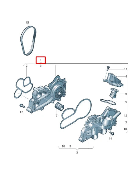 NEW AUDI Q2 GA WATER PUMP 04E121600CS ORIGINAL