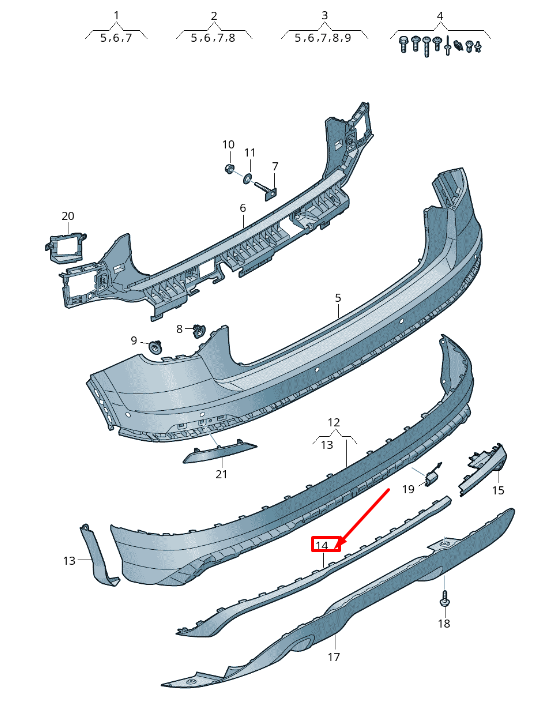 new audi q2 ga rear left bumper trim 81a8538411rr original