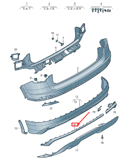 new audi q2 ga rear left bumper trim 81a8538411rr original