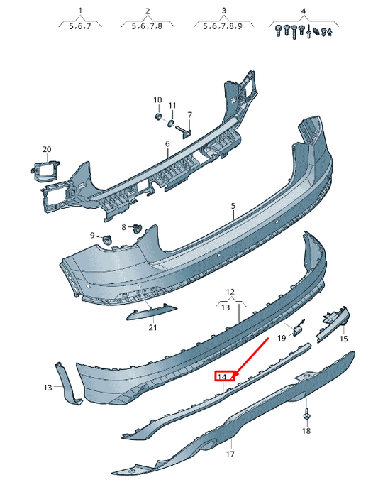 new audi q2 ga rear left bumper trim 81a8538411rr original