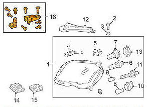 NEW MERCEDES BENZ GLK X204 FRONT LEFT HEADLIGHT REPAIR KIT A2048201314 ORIGINAL