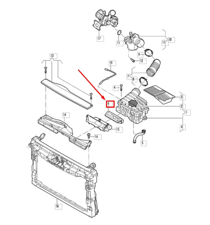 NEW VOLKSWAGEN JETTA A7 ENGINE AIR INTAKE AIR GUIDE 5QM129618C ORIGINAL