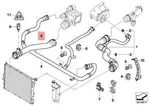 new bmw e46 cabrio radiator outlet thermostat water hose 7507749 17127507749