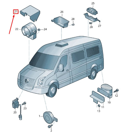 NEW VOLKSWAGEN CRAFTER 2F MK1 ELECTRONIC SIREN COVER 2E0955109K