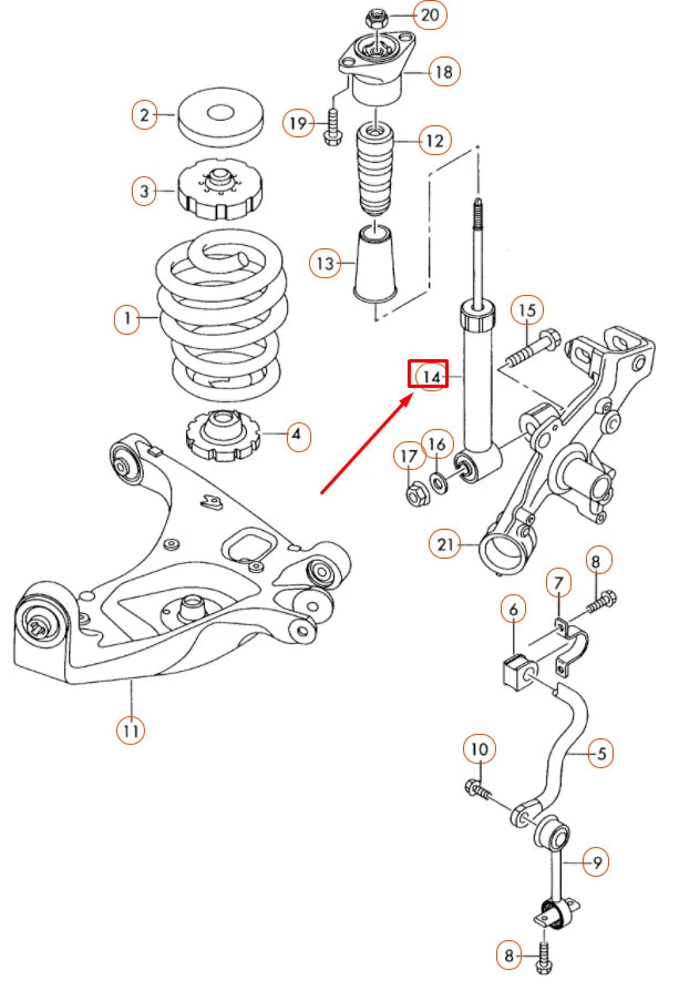 NEW AUDI A4 B7 REAR AXLE SHOCK ABSORBER 8E0513036R ORIGINAL