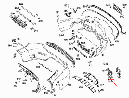 new mercedes-benz glc x253 rear left exhaust tailpipe trim a2538854100 original