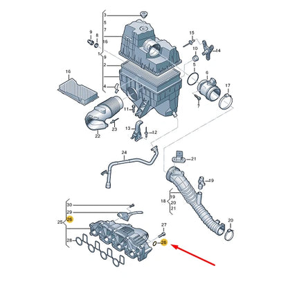 NEW VW TRANSPORTER VI T6 INTAKE CONNECTION SEAL RING 03L131120A ORIGINAL