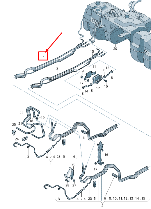 new audi q7 4m fuel line 4m0201544ar original