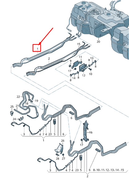 new audi q7 4m fuel line 4m0201544ar original