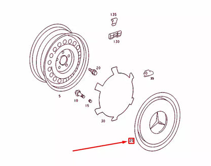 NEW MERCEDES-BENZ 190 W201 WHEEL HUB CAP A2014010224 ORIGINAL
