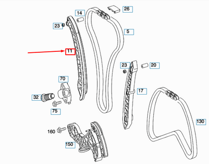 NEW MERCEDES-BENZ SLK R171 RIGHT TIMING CHAIN GUIDE RAIL A2710521116 ORIGINAL