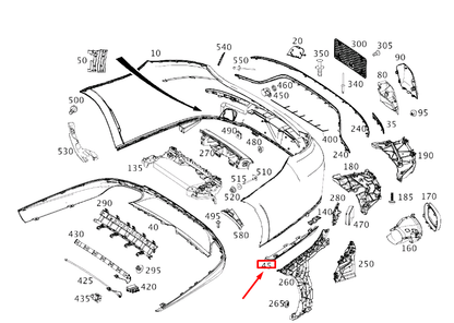 NEW MERCEDES-BENZ E C238 REAR BUMPER LEFT LOWER TRIM A2388859700 ORIGINAL