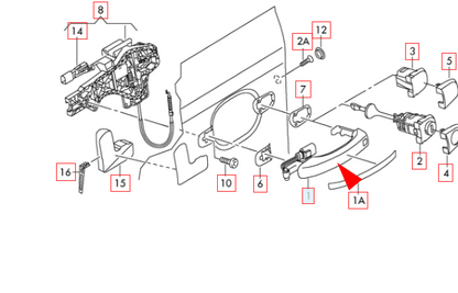 new audi q7 4l front left exterior door handle 4l0837205bgru 2015 original