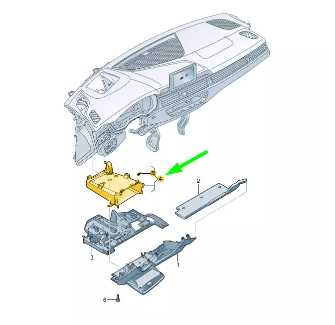 NEW AUDI A4 B9 INSTRUMENT PANEL STORAGE COMPARTMENT RHD 8W28579254PK ORIGINAL
