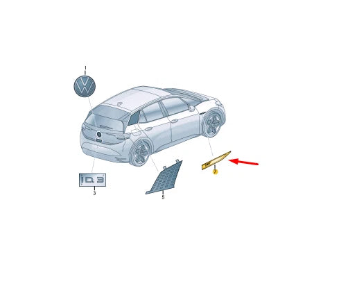 NEW VOLKSWAGEN ID.3 E11 FRONT RIGHT WING PRO LOGO BADGE 10A853688GXJW