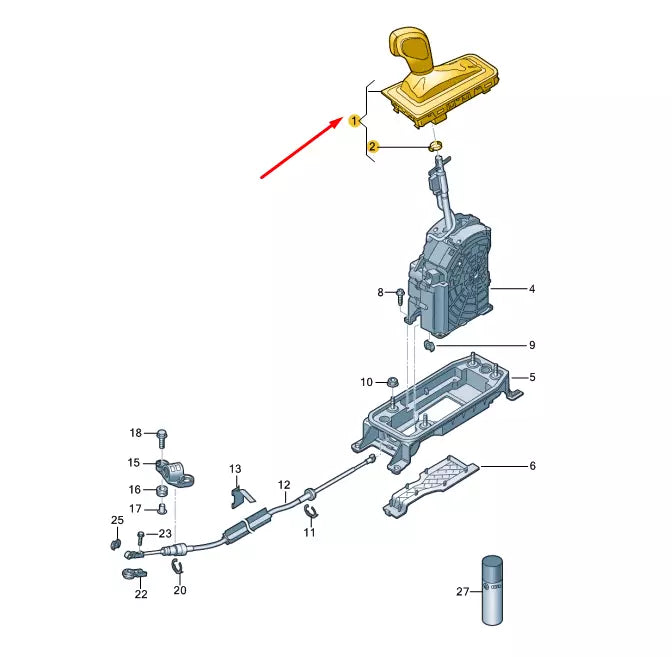 NEW VOLKSWAGEN ARTEON GEAR SHIFTING KNOB LEVER LHD 3G1713203NUMF ORIGINAL